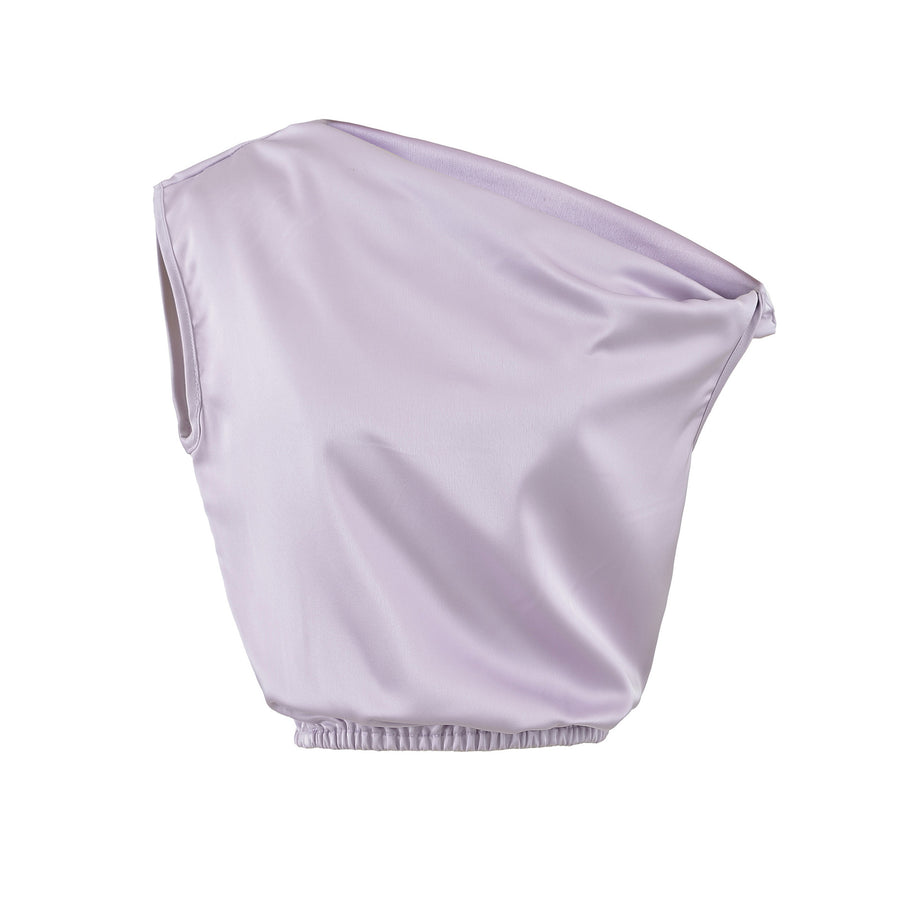 Satin Off-Shoulder Tank Top for Women - Knot-Neckline Style