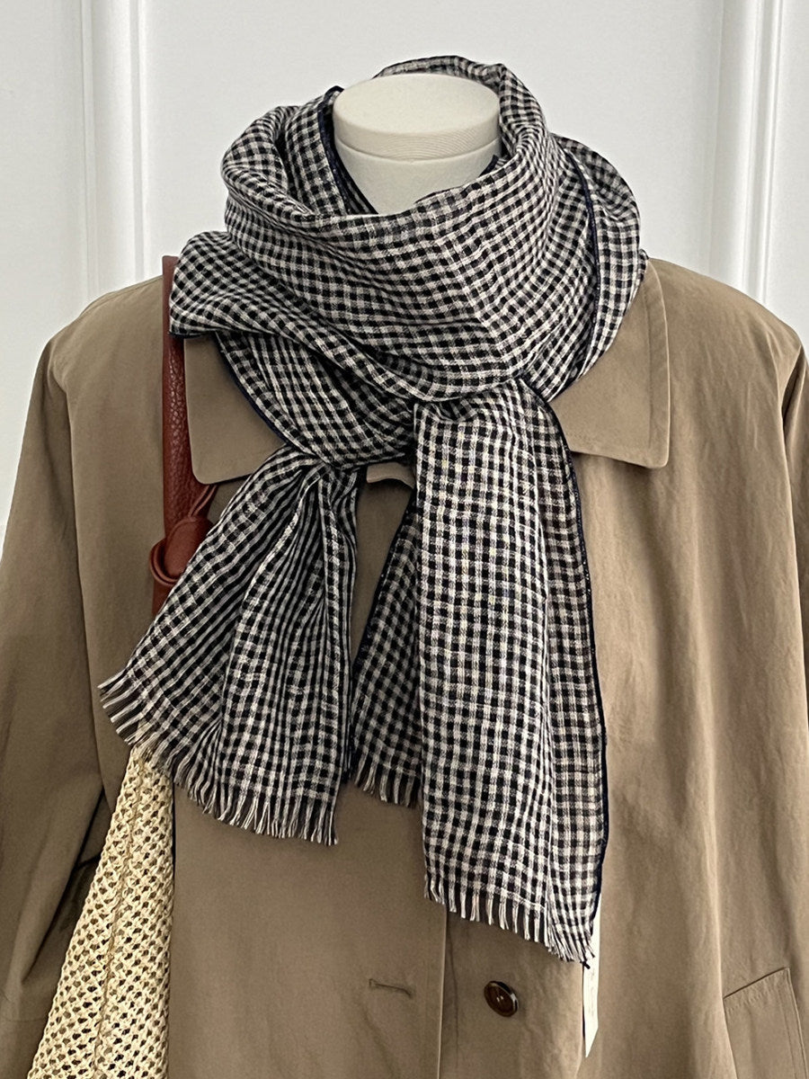 Womens Linen Striped Long Scarf Shawl for Every Occasion