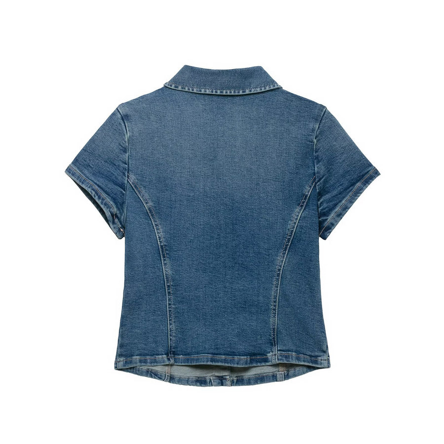 Fashionable Slim-Fit Short-Sleeve Top for Summer Style