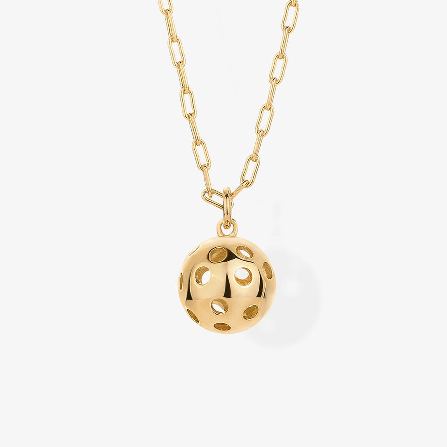 Silver Racquet Gold Stainless Steel Pendant Necklace