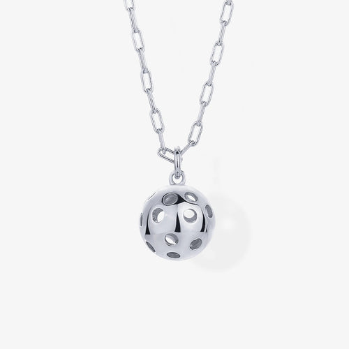 Silver Racquet Gold Stainless Steel Pendant Necklace
