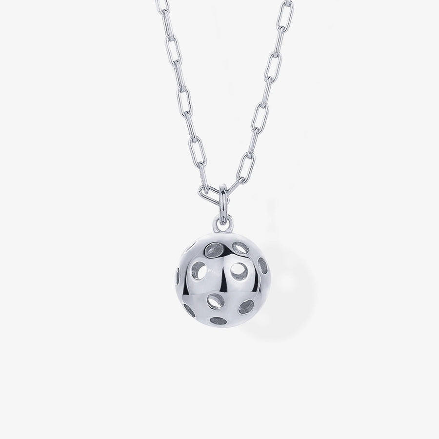 Silver Racquet Gold Stainless Steel Pendant Necklace