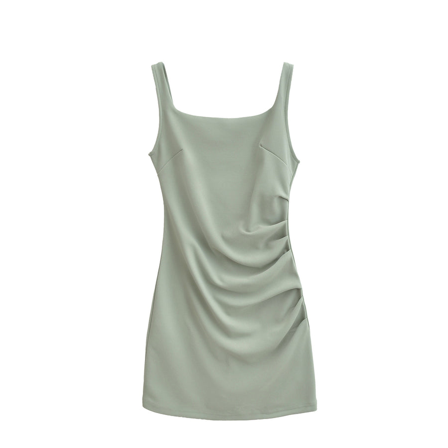 Summer Solid-color Strap Dress for Women - Figure-Flattering