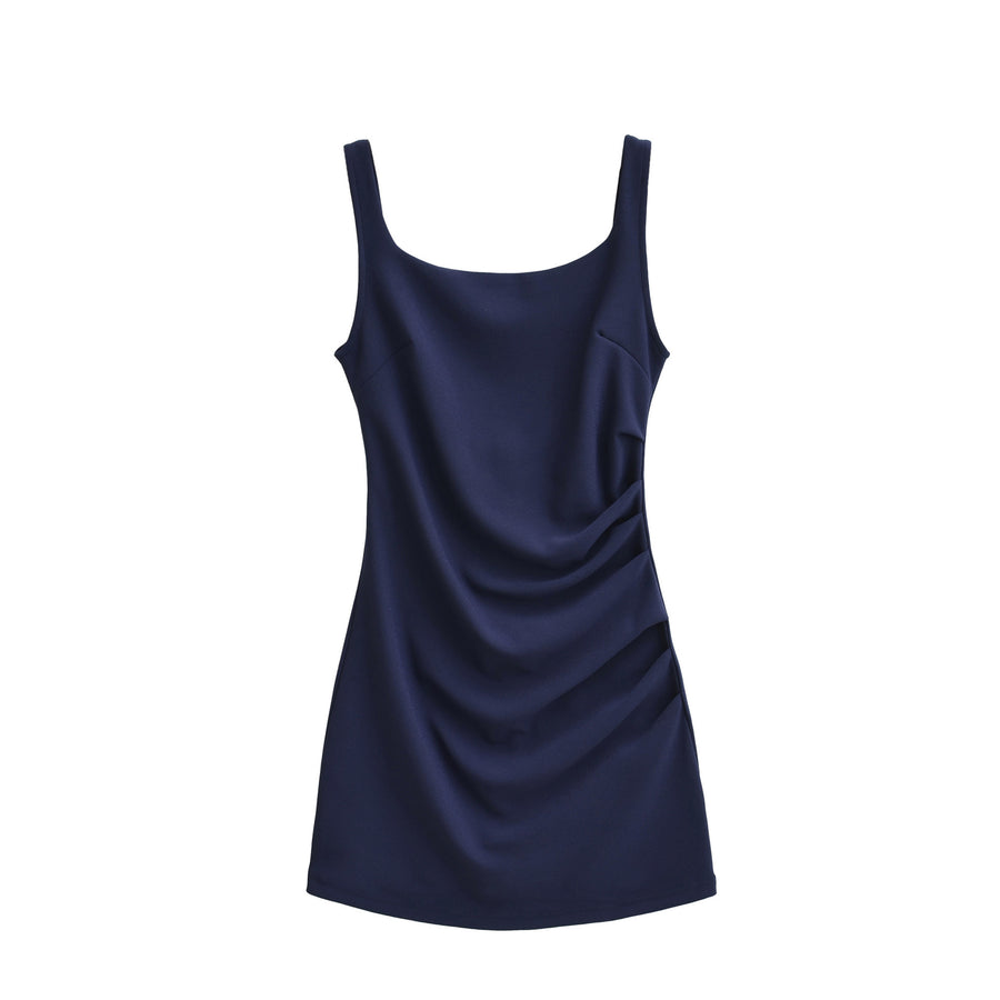 Summer Solid-color Strap Dress for Women - Figure-Flattering