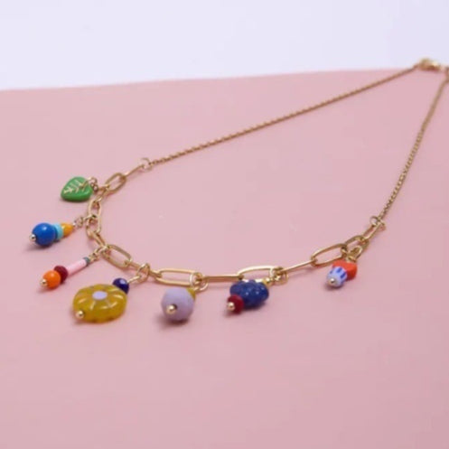 Dopamine-colored Multi-element Pendant Necklace - Fashionable Accessory