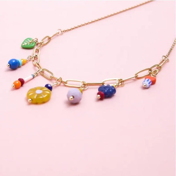 Dopamine-colored Multi-element Pendant Necklace - Fashionable Accessory