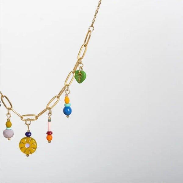 Dopamine-colored Multi-element Pendant Necklace - Fashionable Accessory
