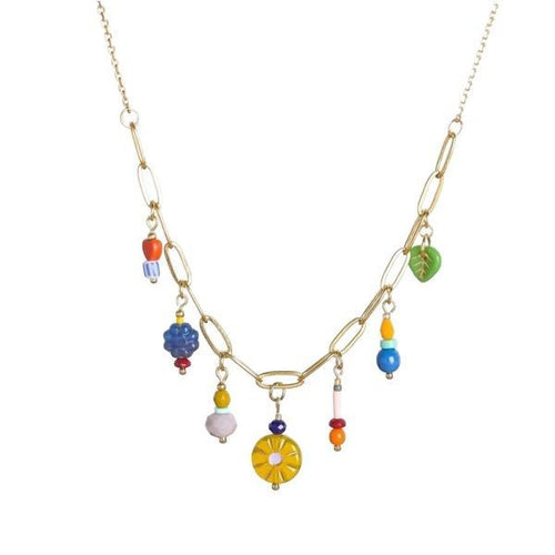 Dopamine-colored Multi-element Pendant Necklace - Fashionable Accessory