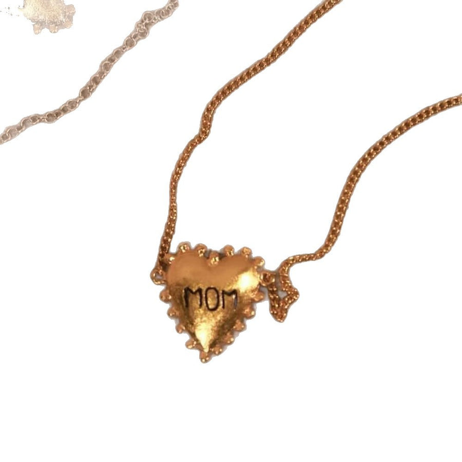 Adjustable Heart-shaped Pendant Flat Choker Necklace