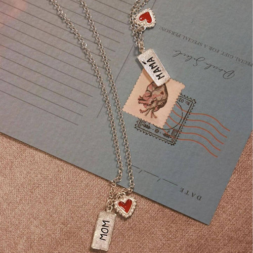 Adjustable Heart-shaped Pendant Flat Choker Necklace