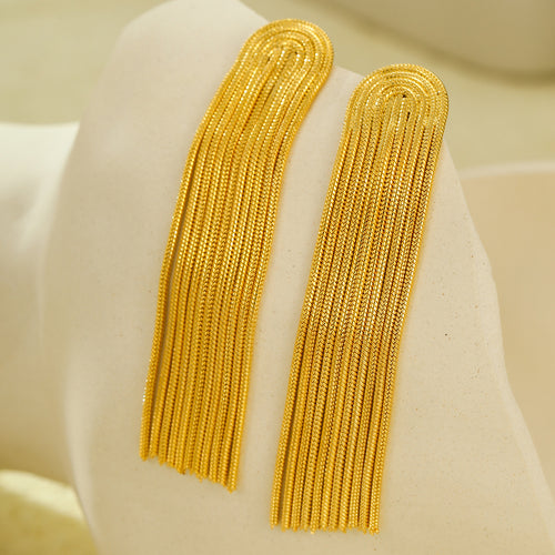 Long Stainless Steel Tassel Earrings for Stylish Elegance