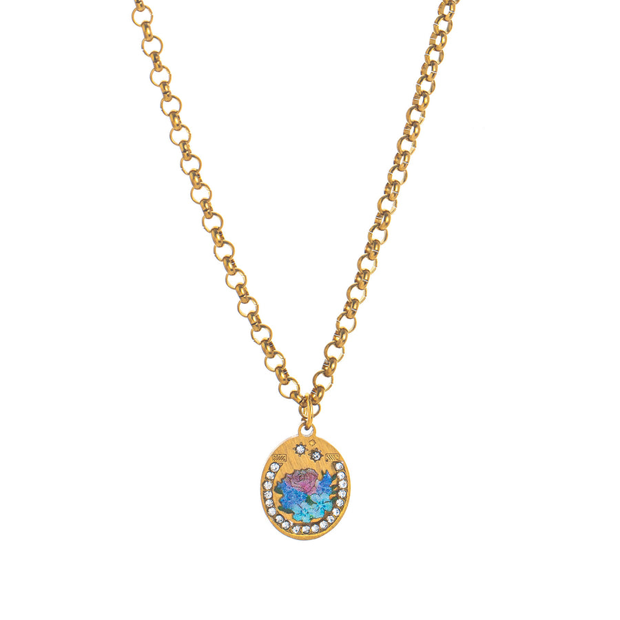 European and American Warrior Guardian Tarot Card Necklace