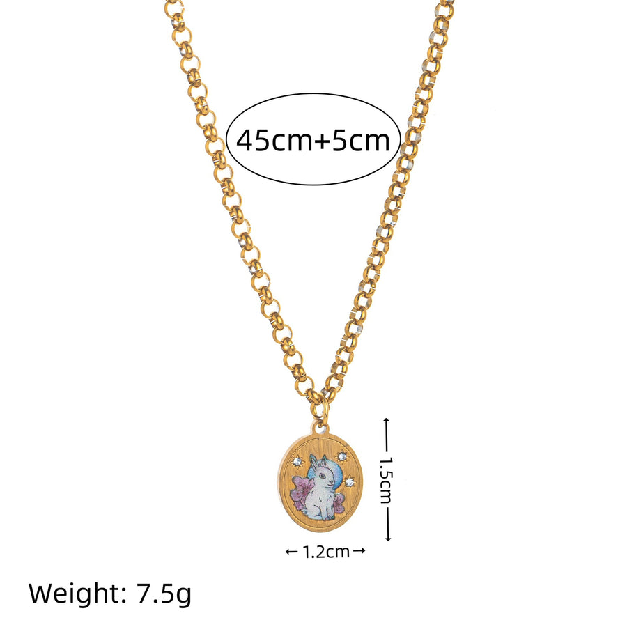European and American Warrior Guardian Tarot Card Necklace