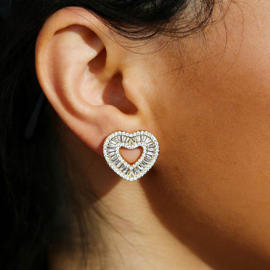 Simple and Stylish Heart-shaped Stud Earrings for Women