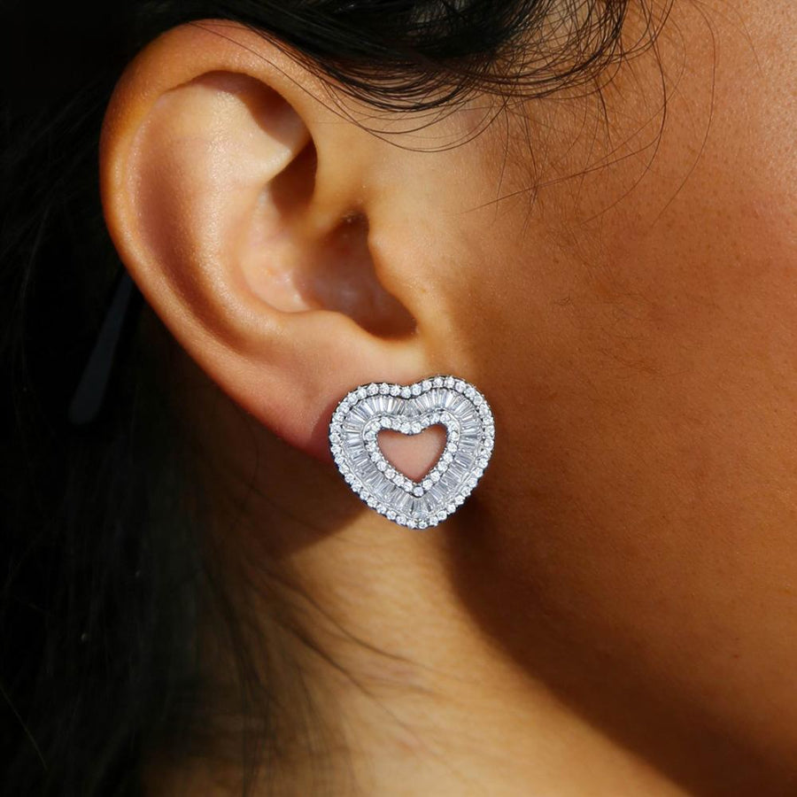 Simple and Stylish Heart-shaped Stud Earrings for Women