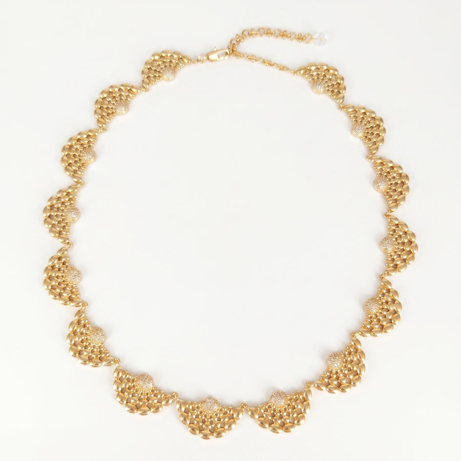 Fashionable Hollowed-out Chain Necklace & Drop Earrings Set