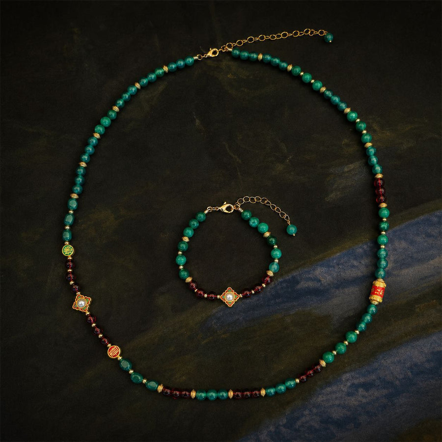 Personalized Chinese-style Pendant Necklace & Bracelet Set