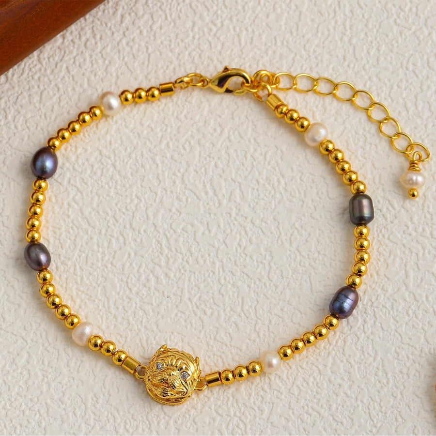 Beaded Necklace Clavicle Chain with Drop Earrings & Bracelet