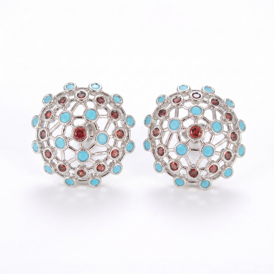 Mid-century Ring with Hollowed-out Sphere & Colorful Dots