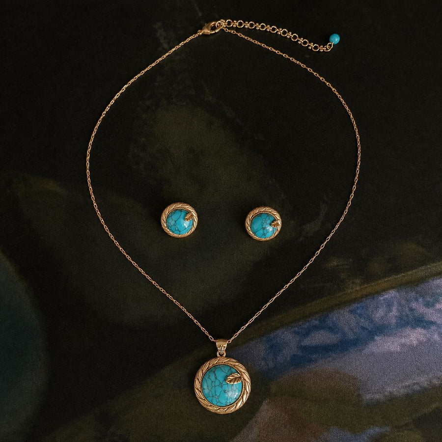 Light-luxury Necklace and Stud Earring Set - Elegant Pendant Necklace