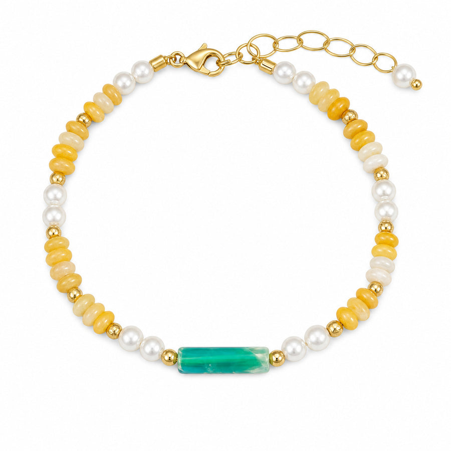 Versatile Multicolor Rice-bead Pendant Necklace & Bracelet