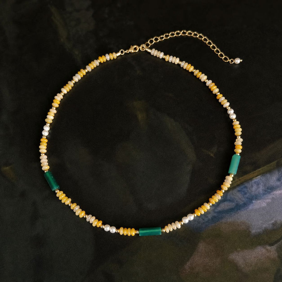 Versatile Multicolor Rice-bead Pendant Necklace & Bracelet