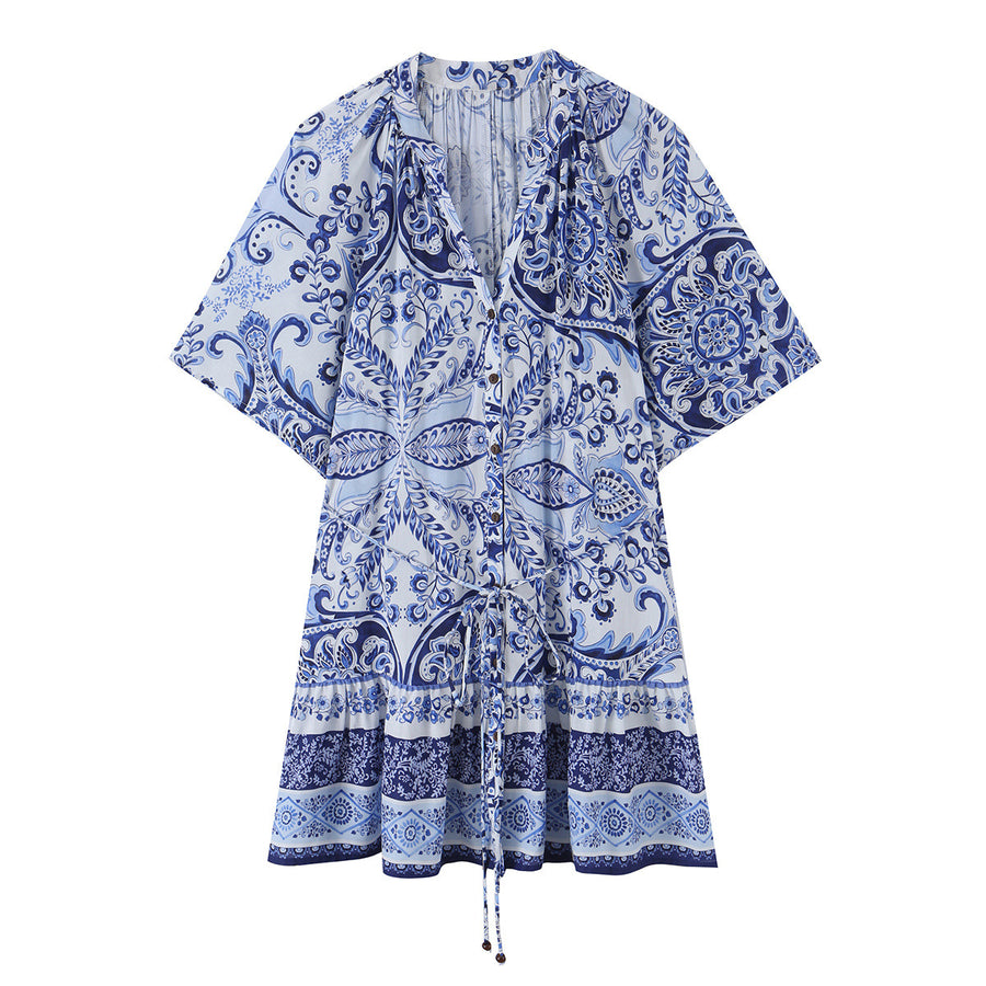 Waist-tie Waist-cinching Figure-flattering Dress