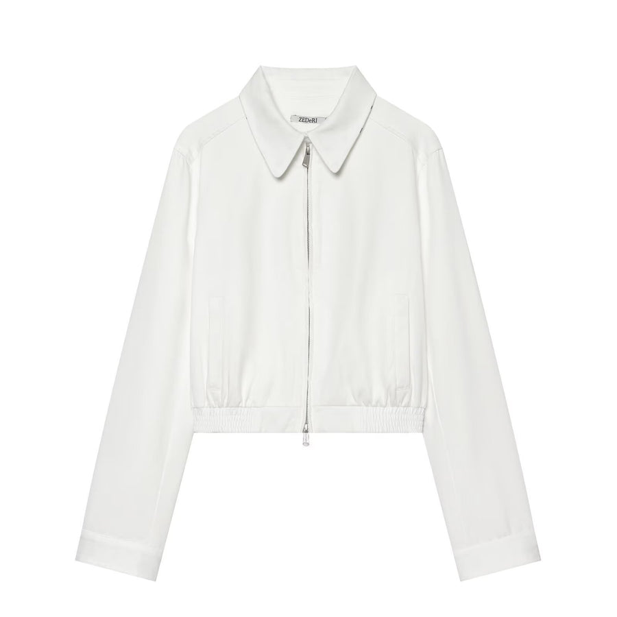 Casual Versatile Retro-chic Polka-dot Color-block Collar Jacket