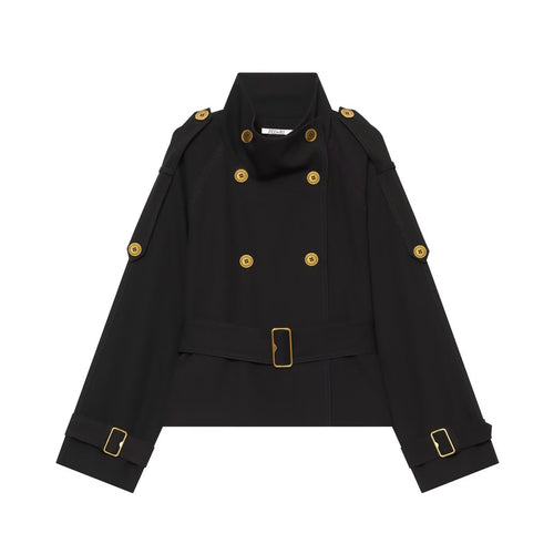 Retro Lapel Design Statement Double-breasted Jacket