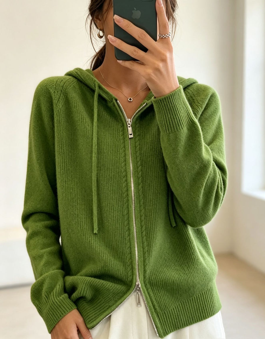 Womens Faux-Wool Cardigan Loose-Fit Sweater Jacket