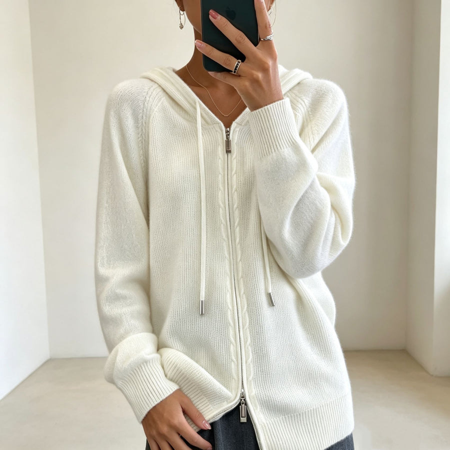 Womens Faux-Wool Cardigan Loose-Fit Sweater Jacket