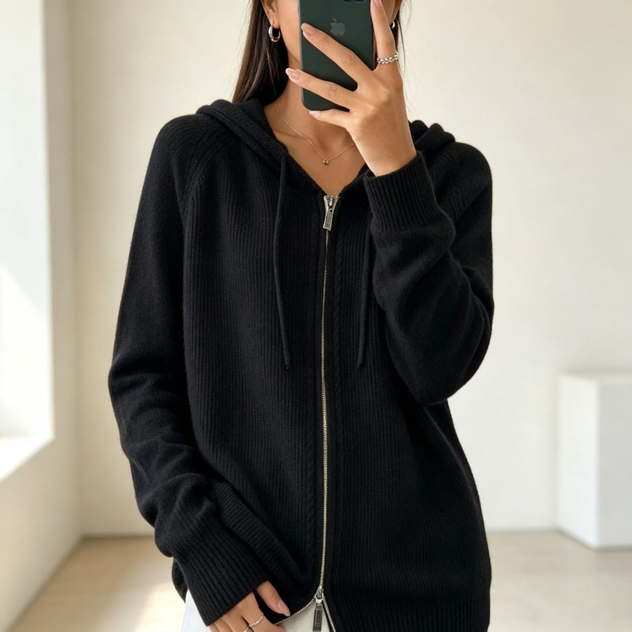Womens Faux-Wool Cardigan Loose-Fit Sweater Jacket