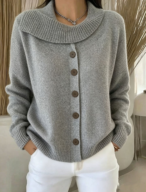 Knitted Cardigan With Buttons Women's Sweater Jacket
