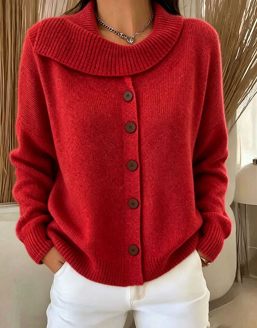 Knitted Cardigan With Buttons Women's Sweater Jacket