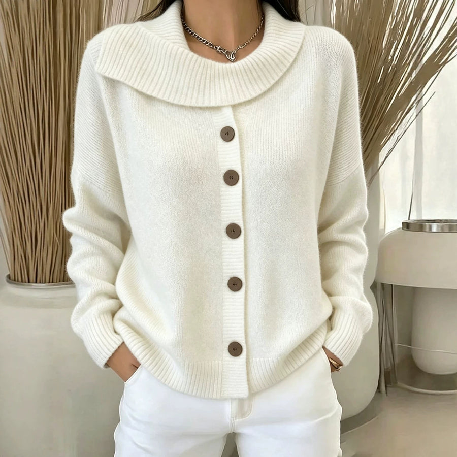 Knitted Cardigan With Buttons Women's Sweater Jacket