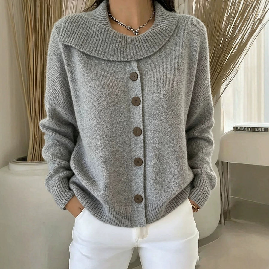Knitted Cardigan With Buttons Women's Sweater Jacket