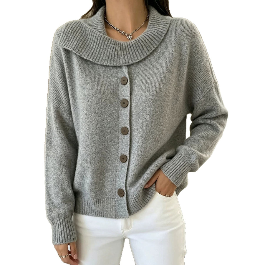 Knitted Cardigan With Buttons Women's Sweater Jacket