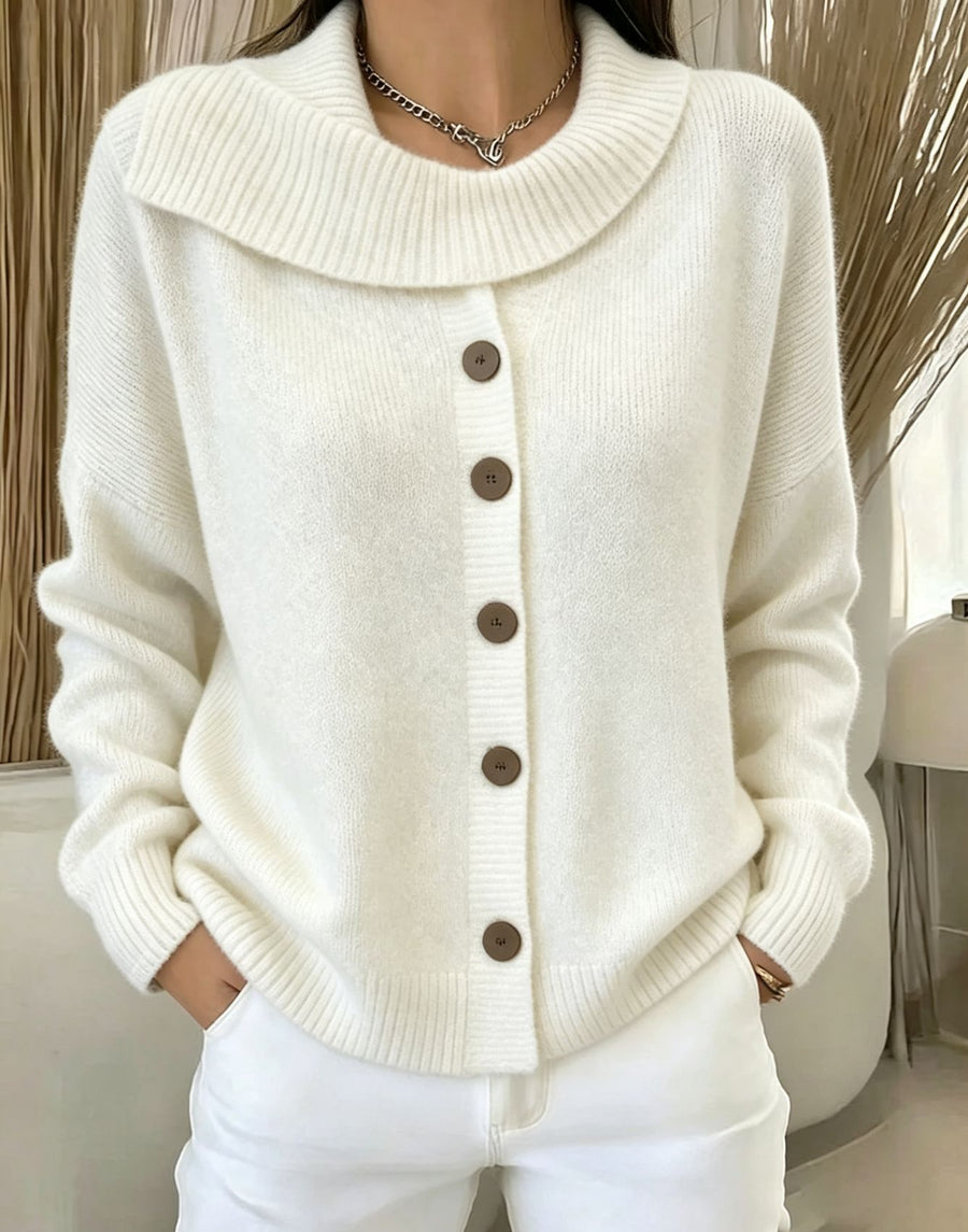 Knitted Cardigan With Buttons Women's Sweater Jacket