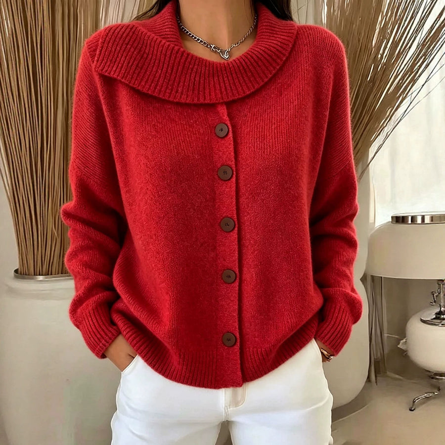 Knitted Cardigan With Buttons Women's Sweater Jacket
