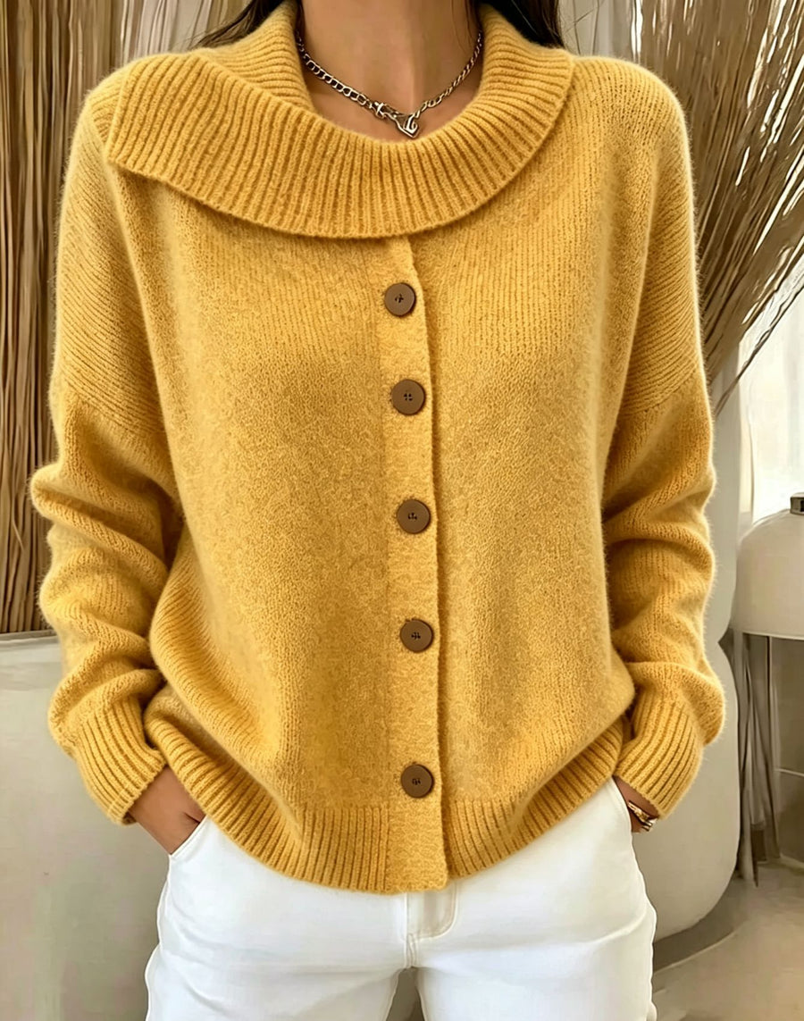 Knitted Cardigan With Buttons Women's Sweater Jacket