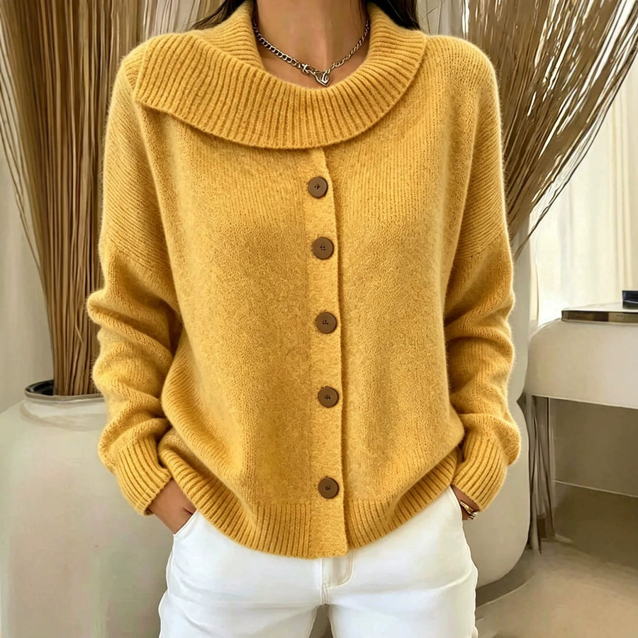 Knitted Cardigan With Buttons Women's Sweater Jacket