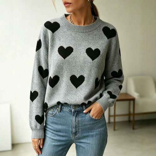 Charming Long-sleeve Versatile Knit Sweater for Women