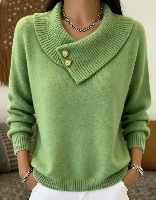 Irregular Lapel Soft and Cozy Knit Sweater for Women