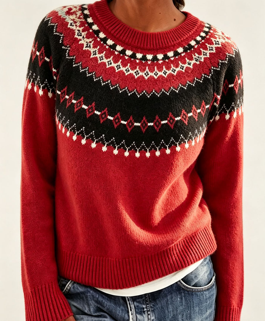 Round Neck Multicolor Loose Fashion Sweater for Women
