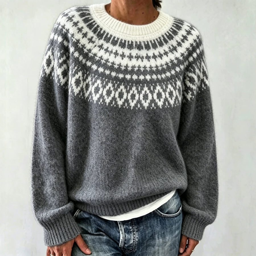 Round Neck Multicolor Loose Fashion Sweater for Women