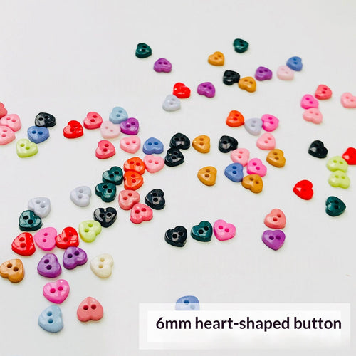 6mm Resin Heart-shaped Mini Buttons for Home Office Storage