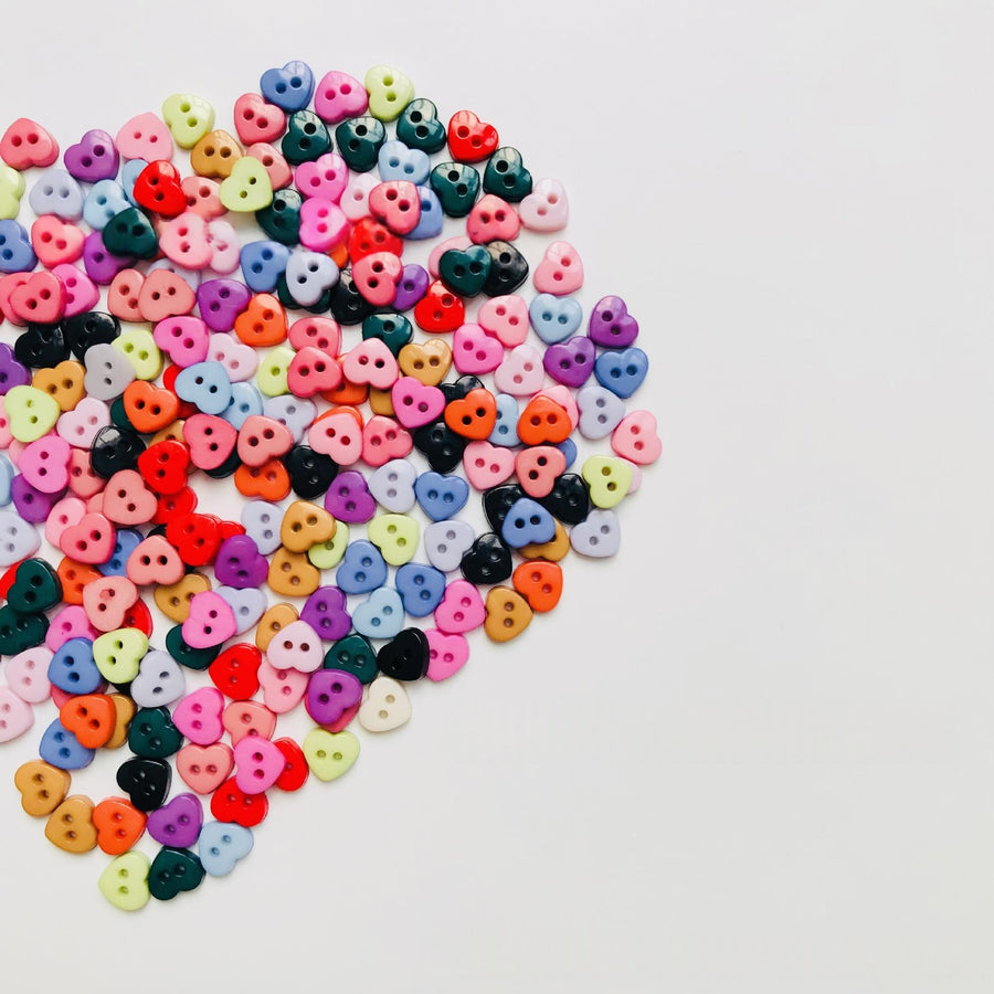 6mm Resin Heart-shaped Mini Buttons for Home Office Storage