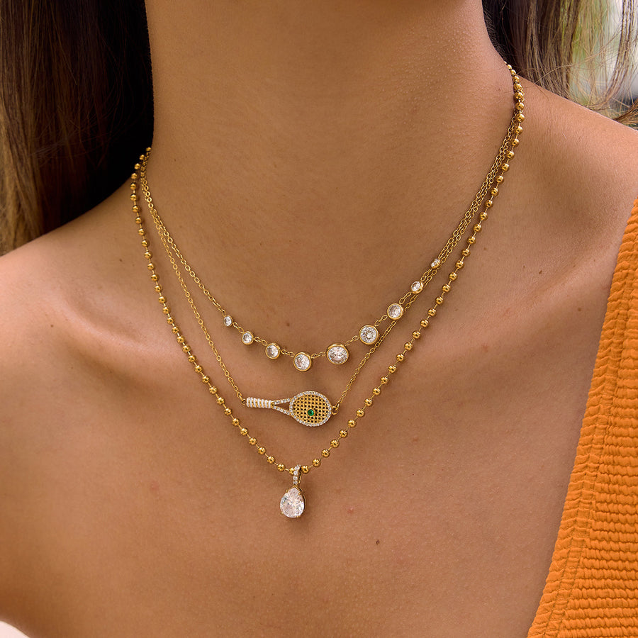 Colorfast Titanium Steel Zircon Pendant Necklace for Everyday Elegance