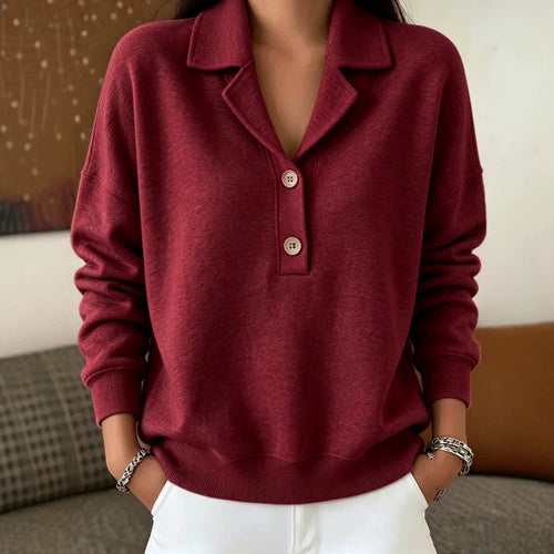 Womens Casual Long-sleeve Hoodie with Lapel Collar