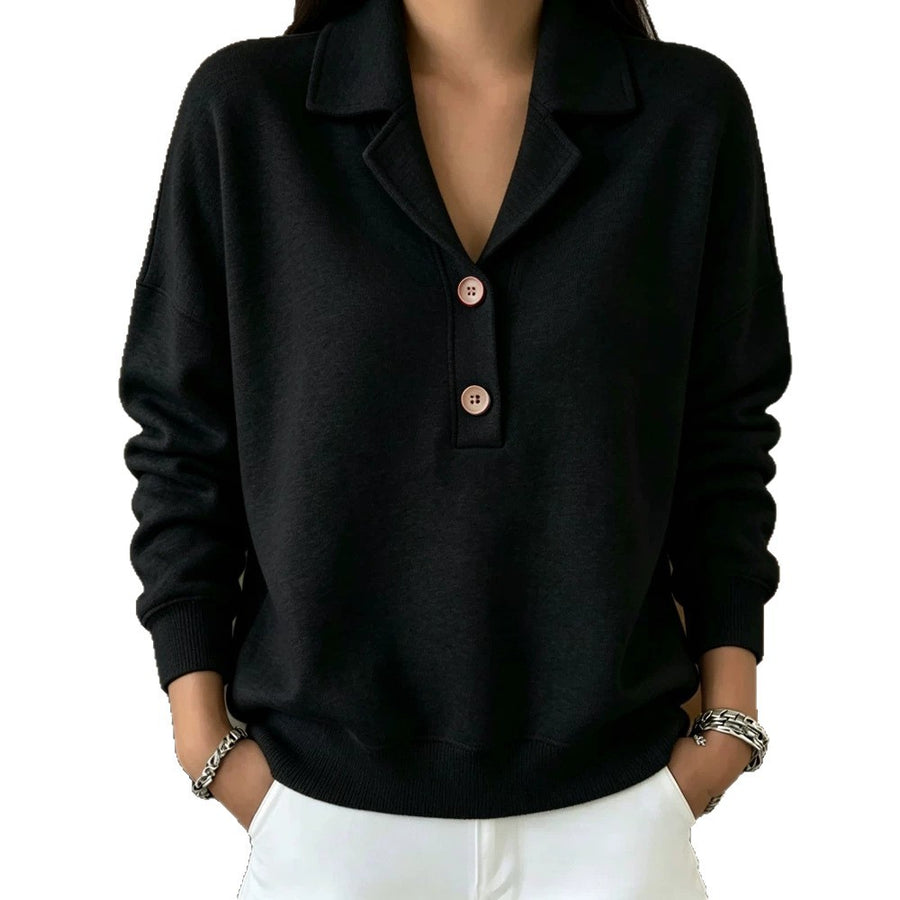 Womens Casual Long-sleeve Hoodie with Lapel Collar